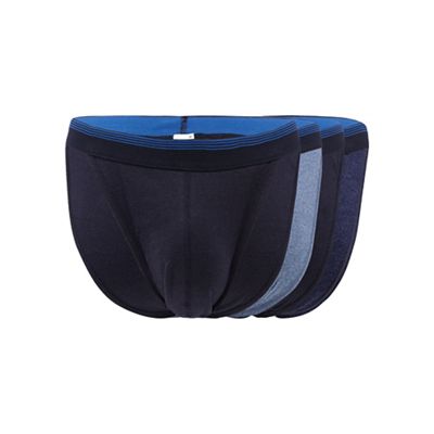 Pack of four blue tanga briefs